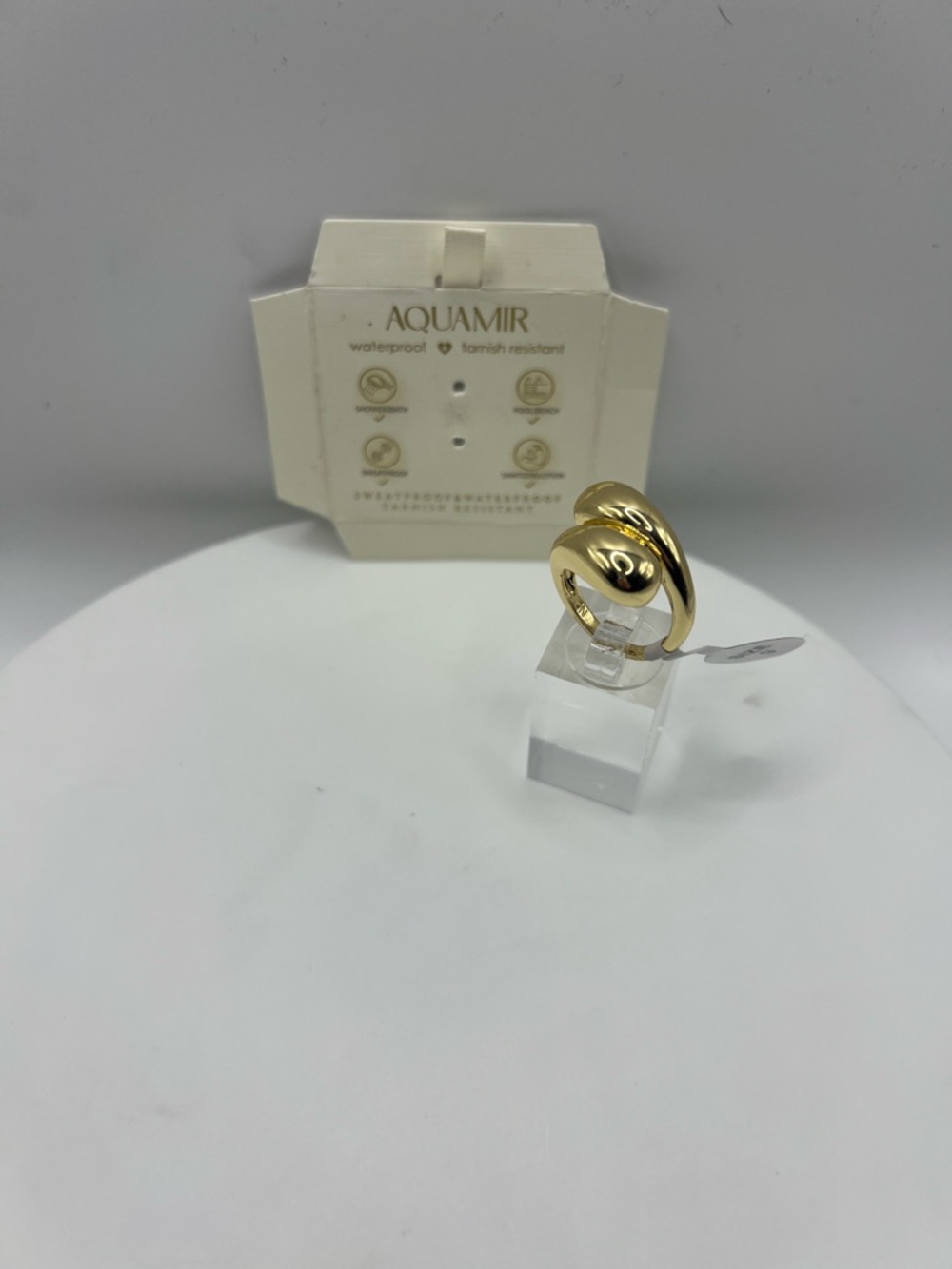 Aquamir Polished Gold Double Dome Ring